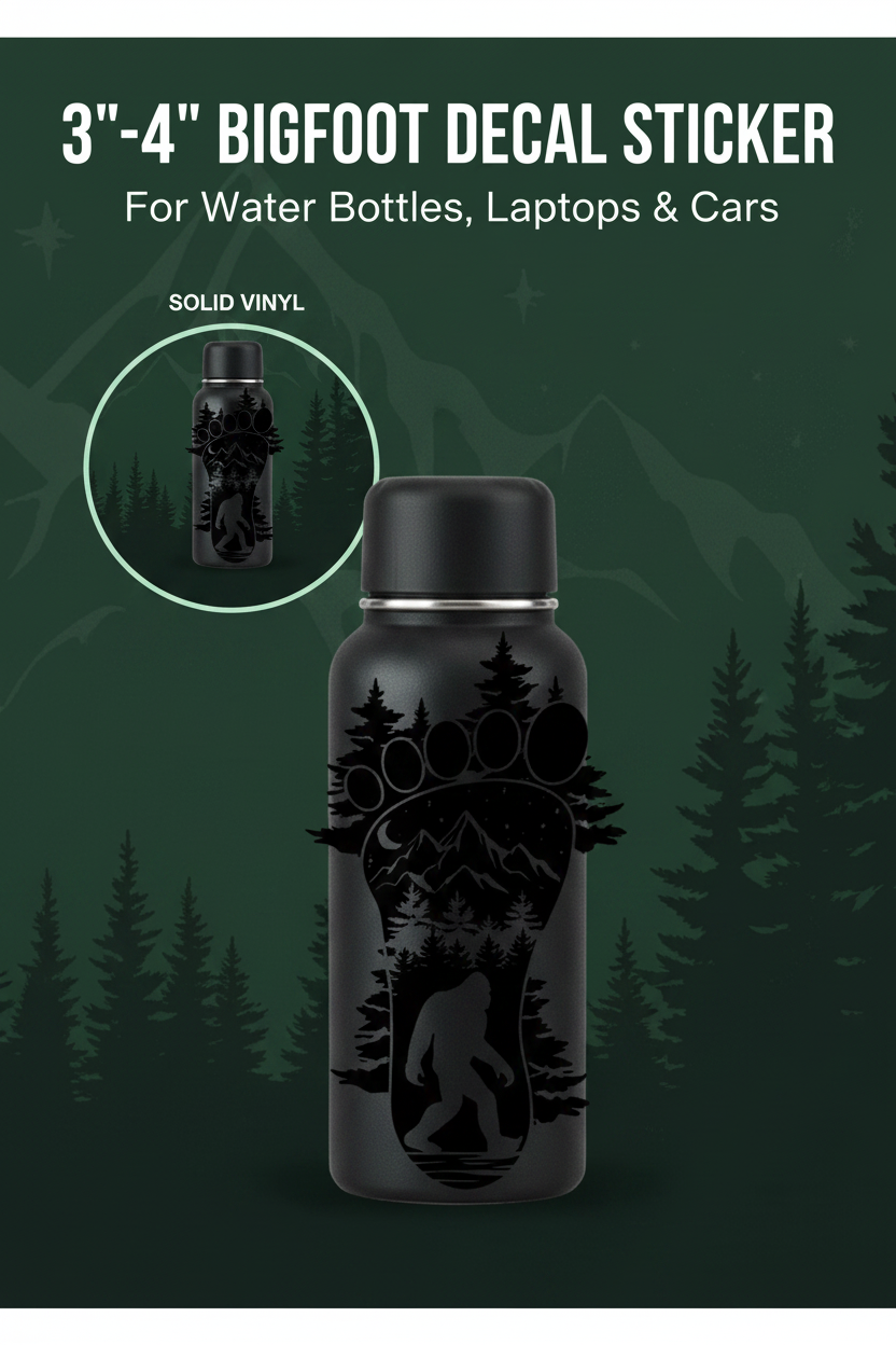 Big foot in the forest decal/dye cut