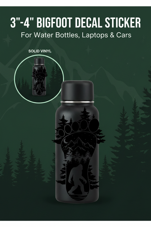 Big foot in the forest decal/dye cut