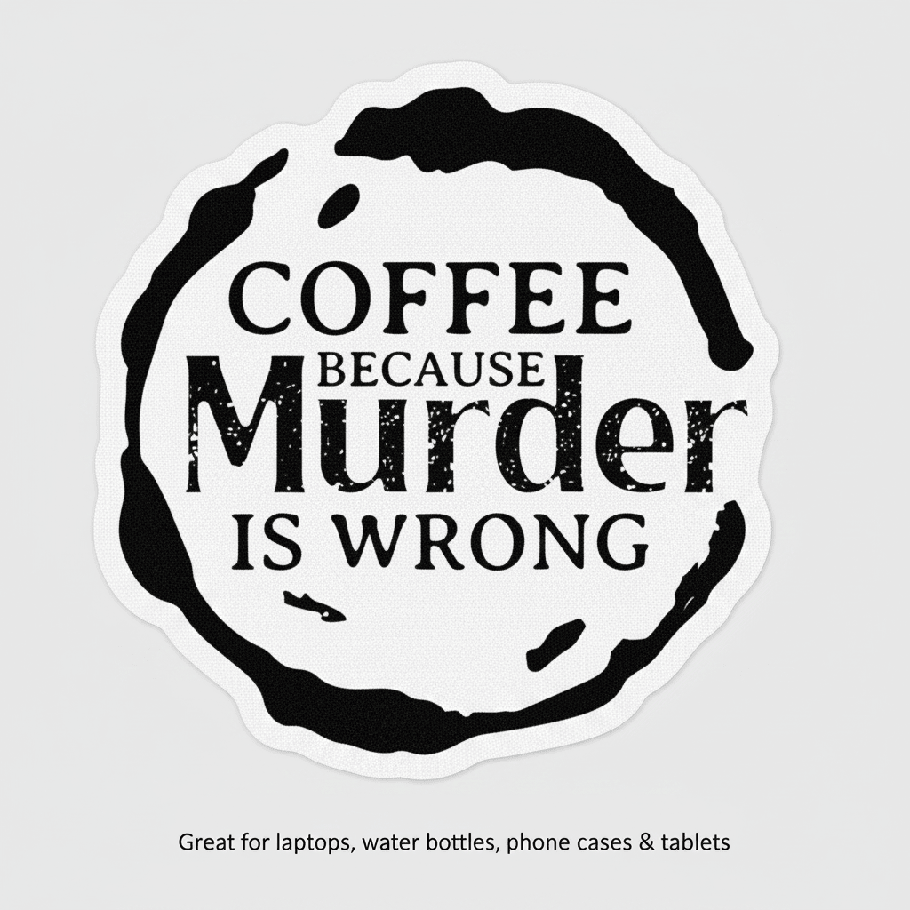 Coffee because murder is wrong - Stickers and More by MatthiaStickers and More by Matthia
